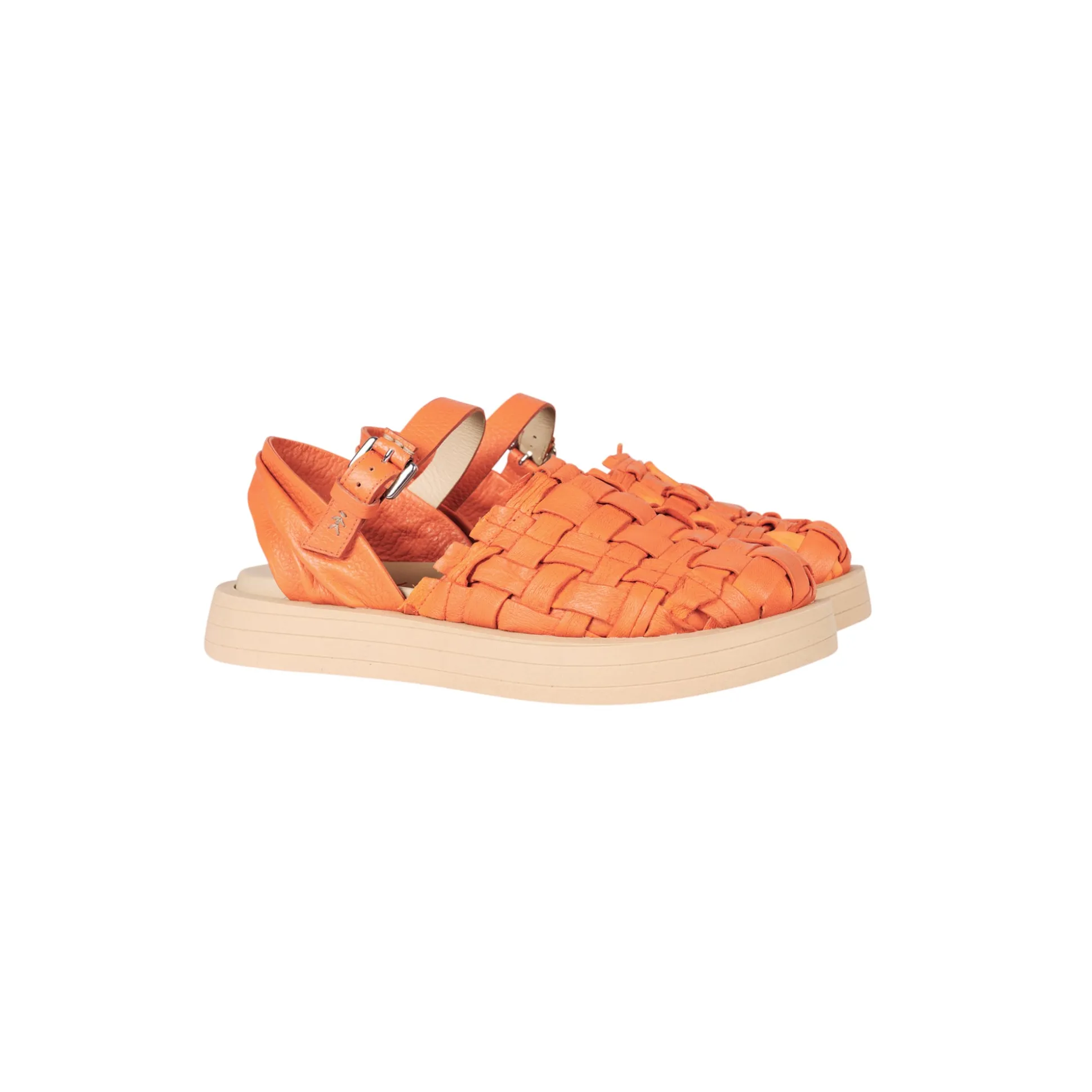 Mule Intreccio Cesta orange