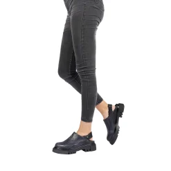 Open Back Slipper Plissettato Deep Blue