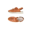 Open Back Sneaker Ricamo Vegetal Wash Brandy