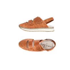 Open Back Sneaker Ricamo Vegetal Wash Brandy