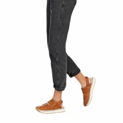 Open Back Sneaker Ricamo Vegetal Wash Brandy