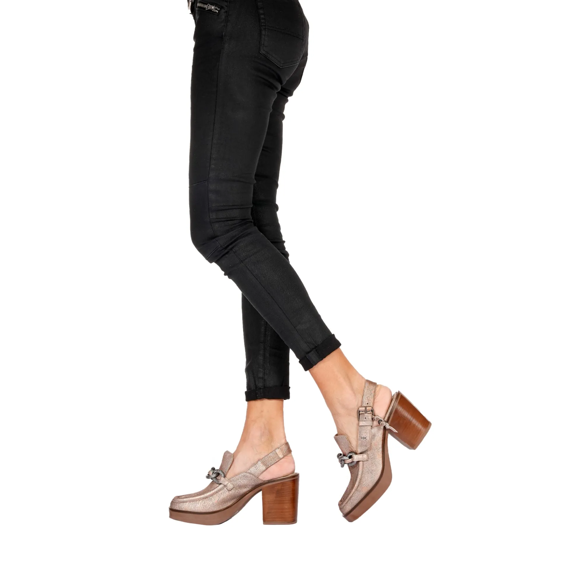 Platform Moccasin Graffiato Rose Gold