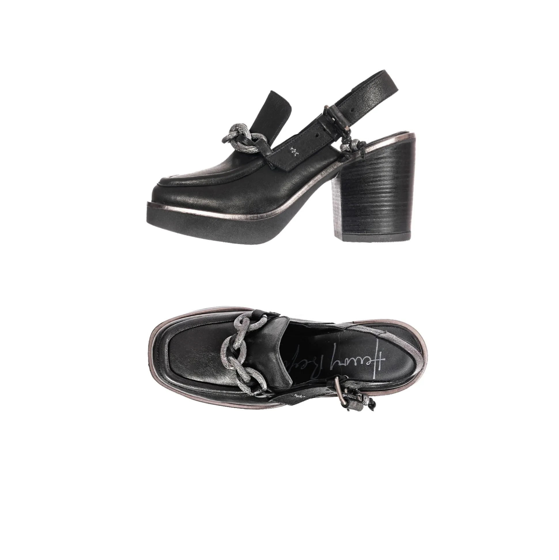 Platform Moccasin Old Iron Black