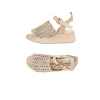 Platform Sandal Crochet Beige