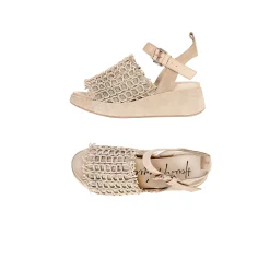Platform Sandal Crochet Beige