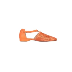 Pointed Shoe Intreccio Madreperla Orange