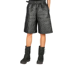 Quilt Nylon Short Over-pants Black