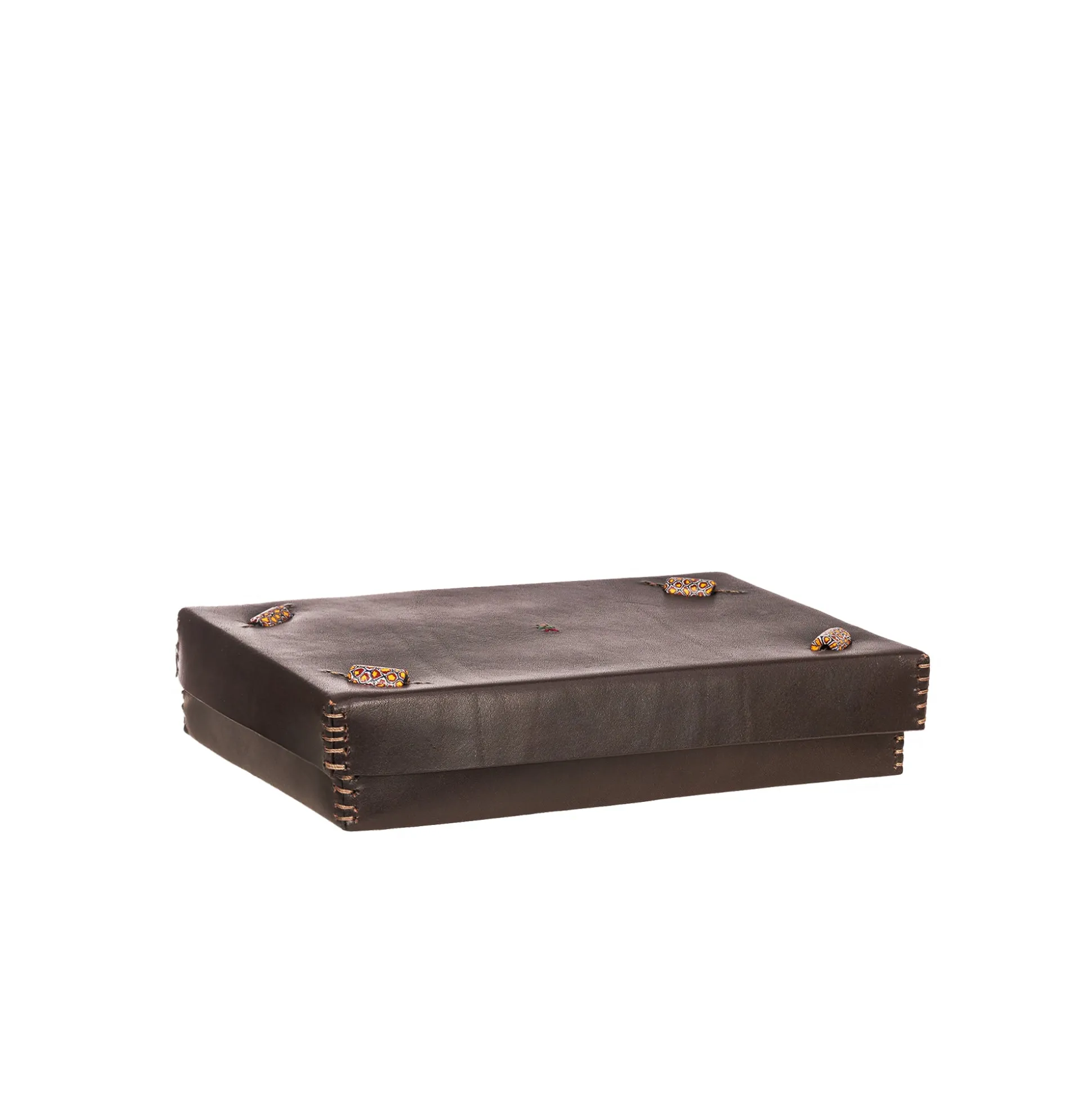 Rectangular Cuoio Leather Box Dado Murrine Ebony