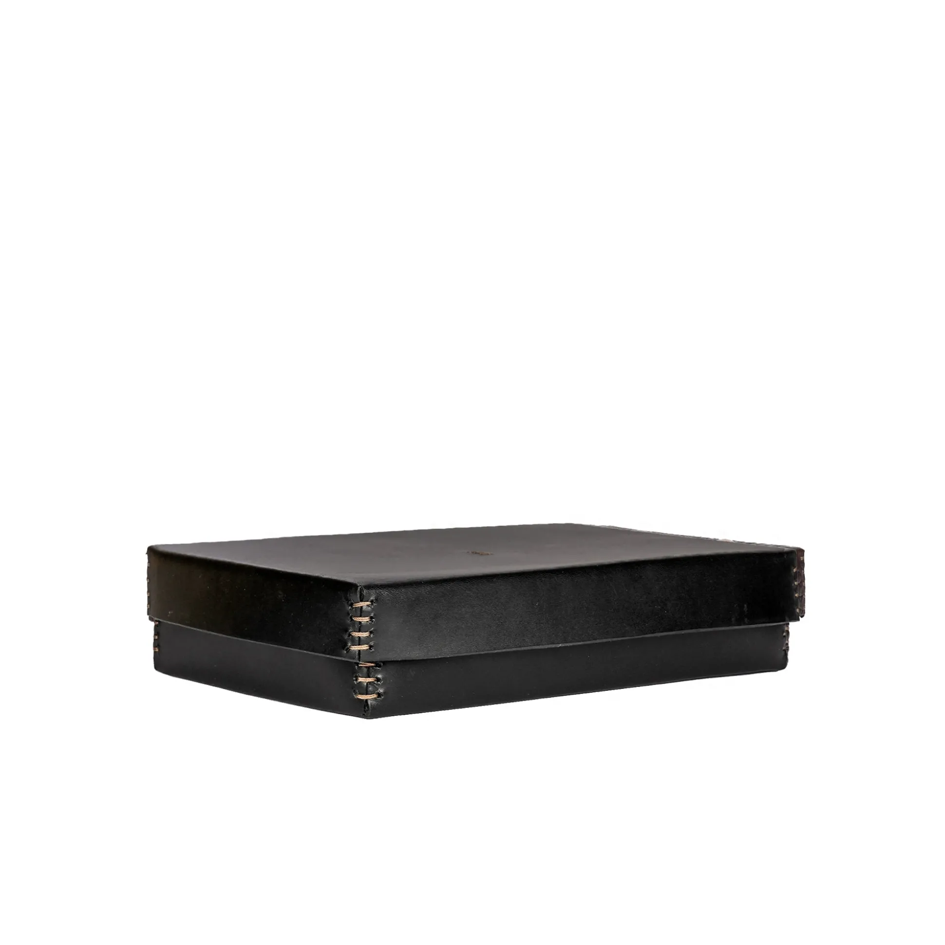 Rectangular Leather Box Dado Black