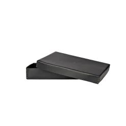 Rectangular Leather Box Dado Black