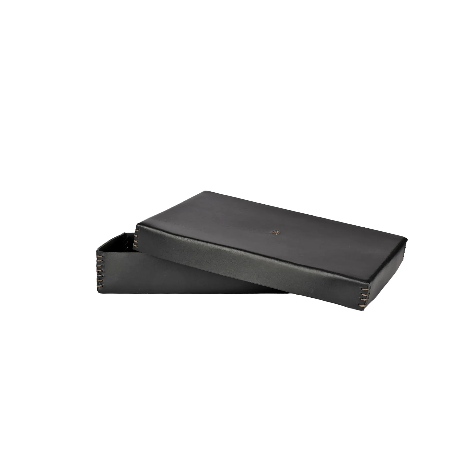 Rectangular Leather Box Dado Black