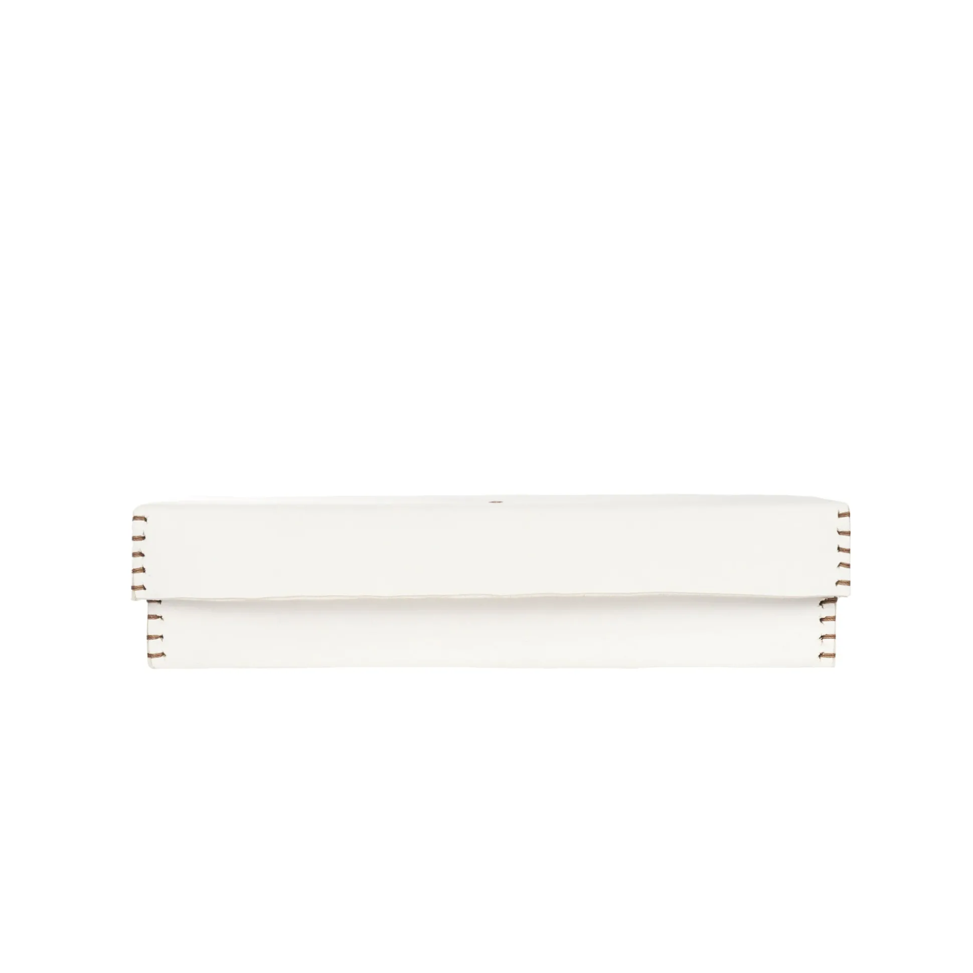 Rectangular Leather Box Dado White