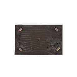 Rectangular Printed Crocodile Leather Box Dado Murrine Ebony