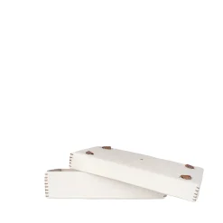 Rectangular Printed Crocodile Leather Box Dado Murrine White
