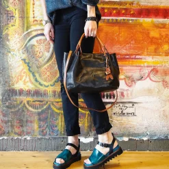 Sandal Zeppa Spazzolato Blue