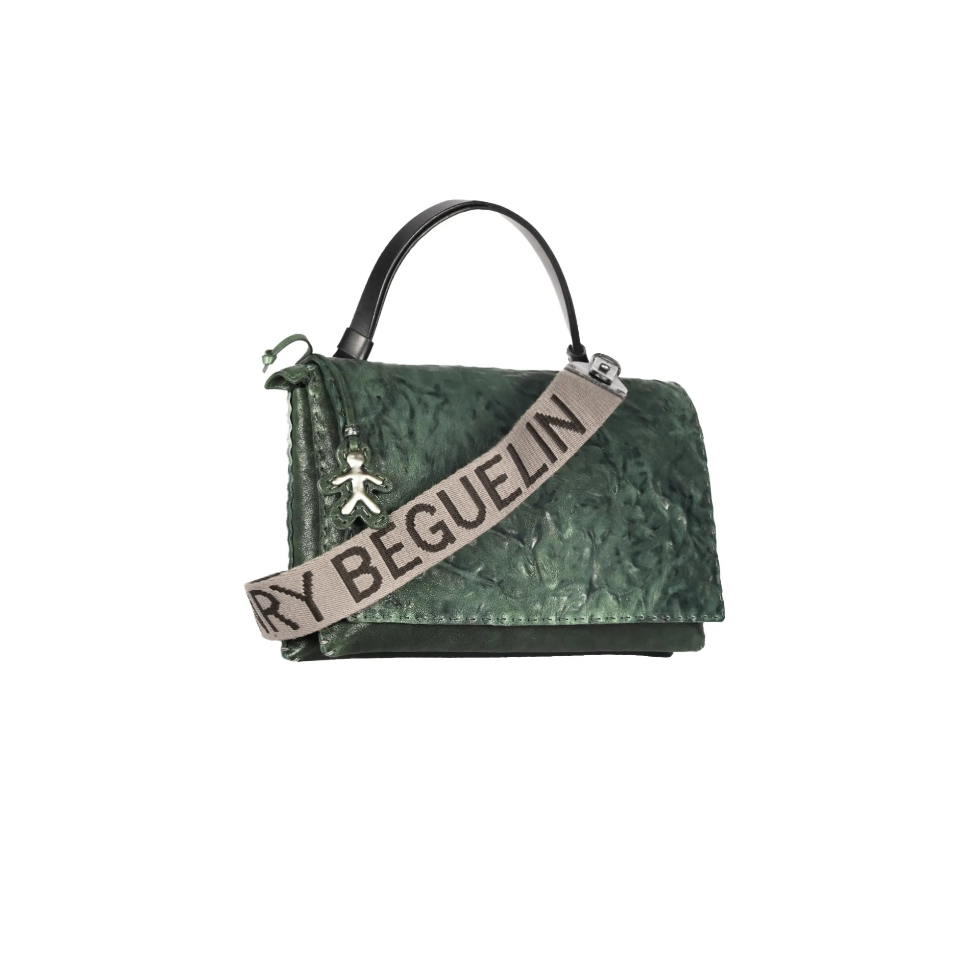 Saretta M HB Vegetal Wash Stropicciato Dark Green