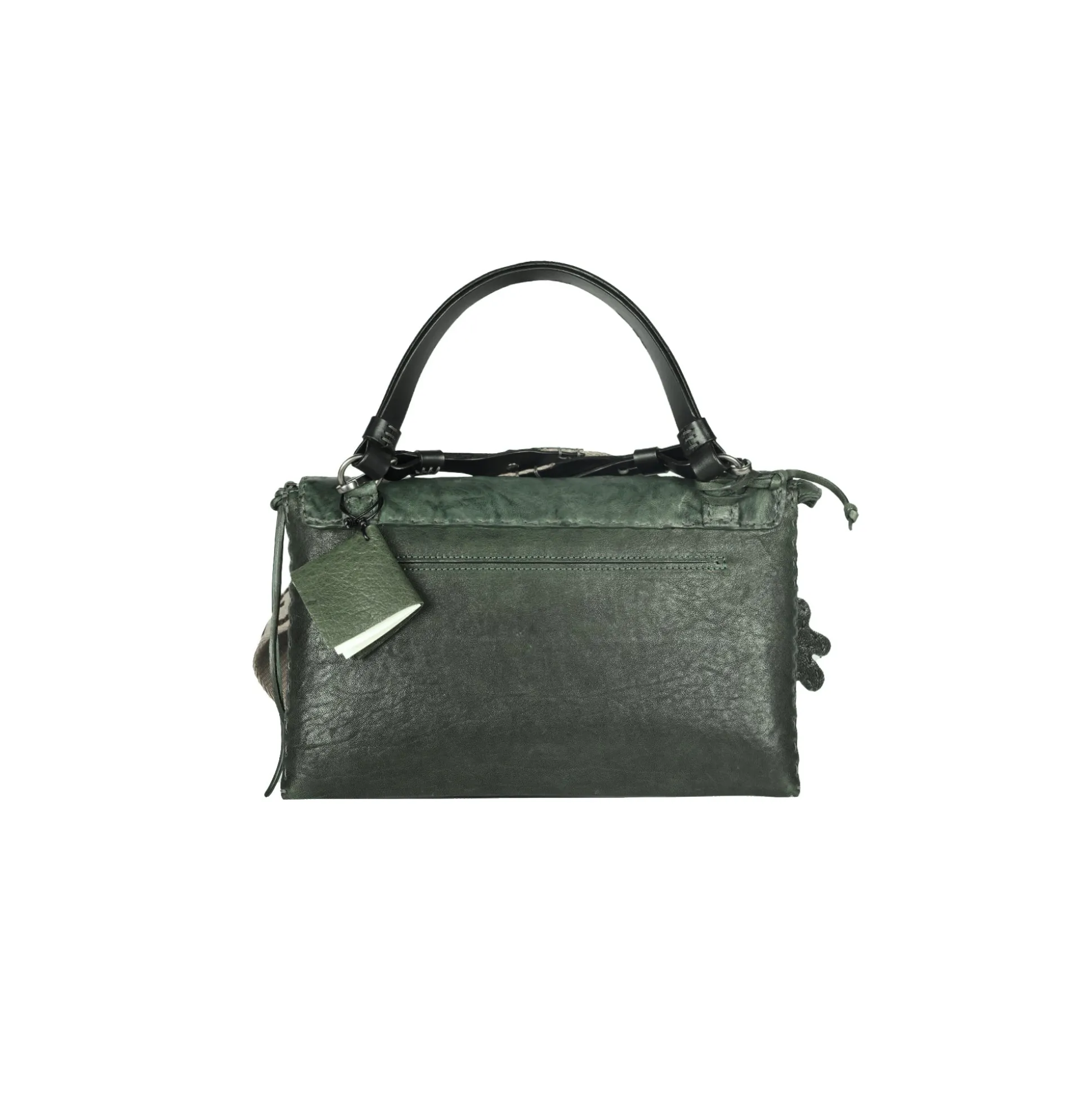 Saretta M HB Vegetal Wash Stropicciato Dark Green
