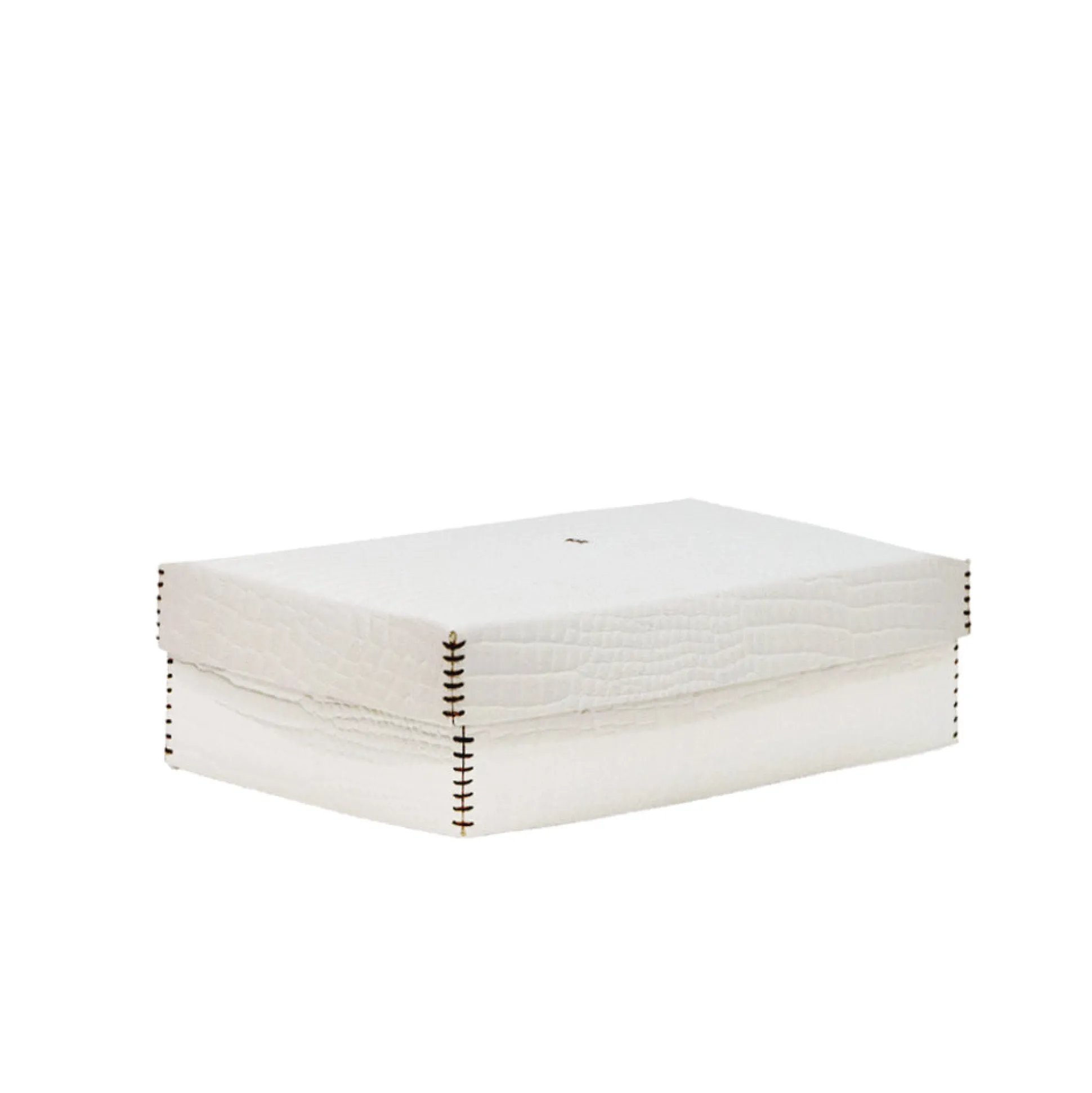 Scatola Liscia L Printed Crocodile White