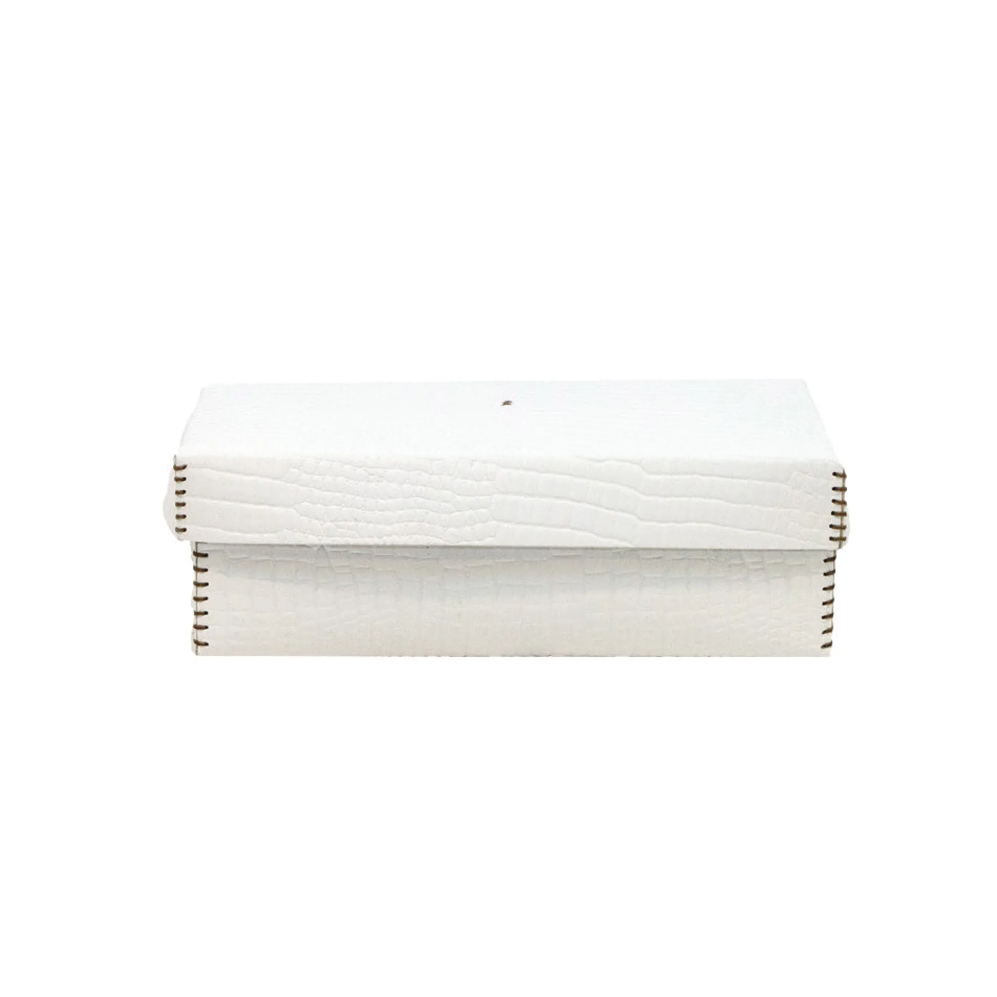 Scatola Liscia L Printed Crocodile White