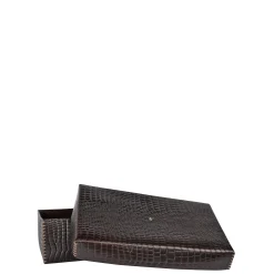 Scatola Liscia L Printed Crocodile Brown
