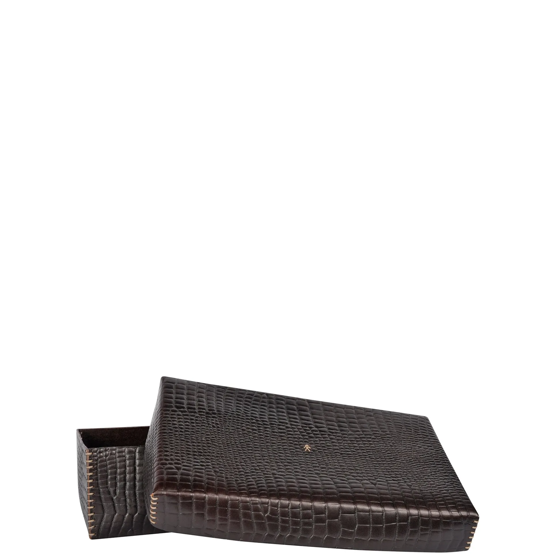 Scatola Liscia L Printed Crocodile Brown