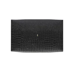 Scatola Liscia L Printed Crocodile Black
