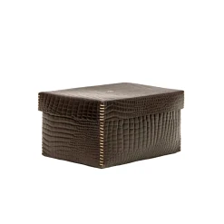Scatola Liscia M Printed Crocodile Brown