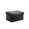 Scatola Liscia M Printed Crocodile Black