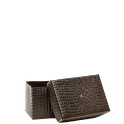Scatola Liscia M Printed Crocodile Brown