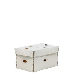 Scatola Murrine M Stamped Crocodile White