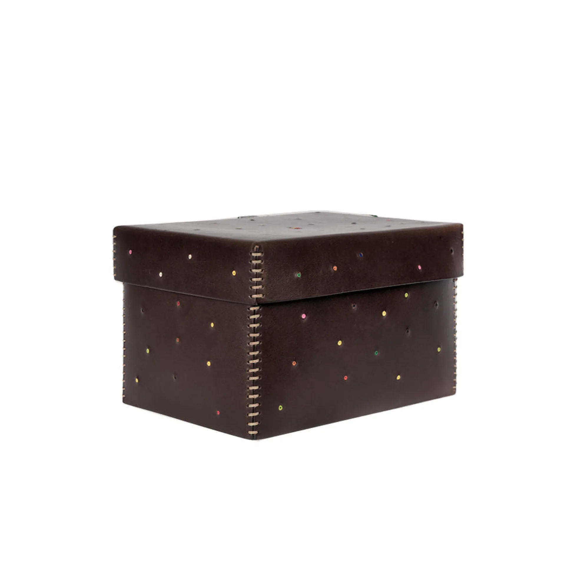 Scatola Perline M Cuoio Brown