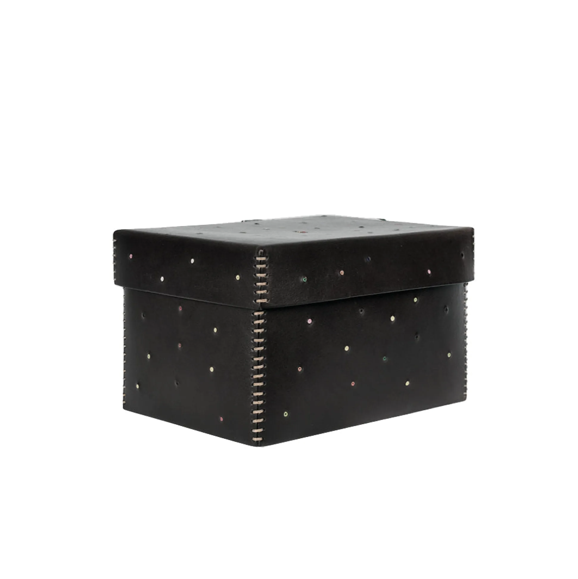 Scatola Perline M Cuoio Black