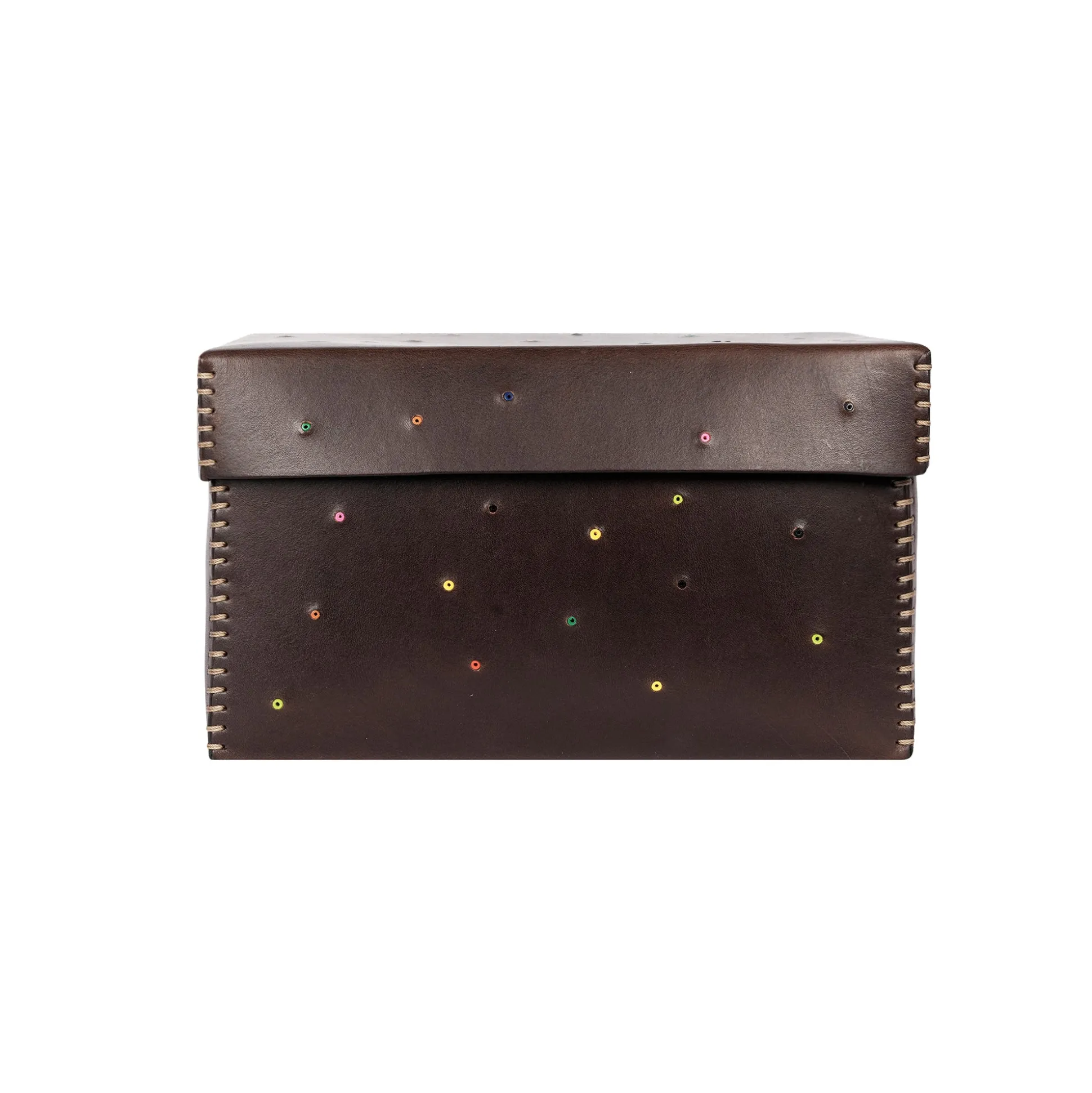 Scatola Perline M Cuoio Brown