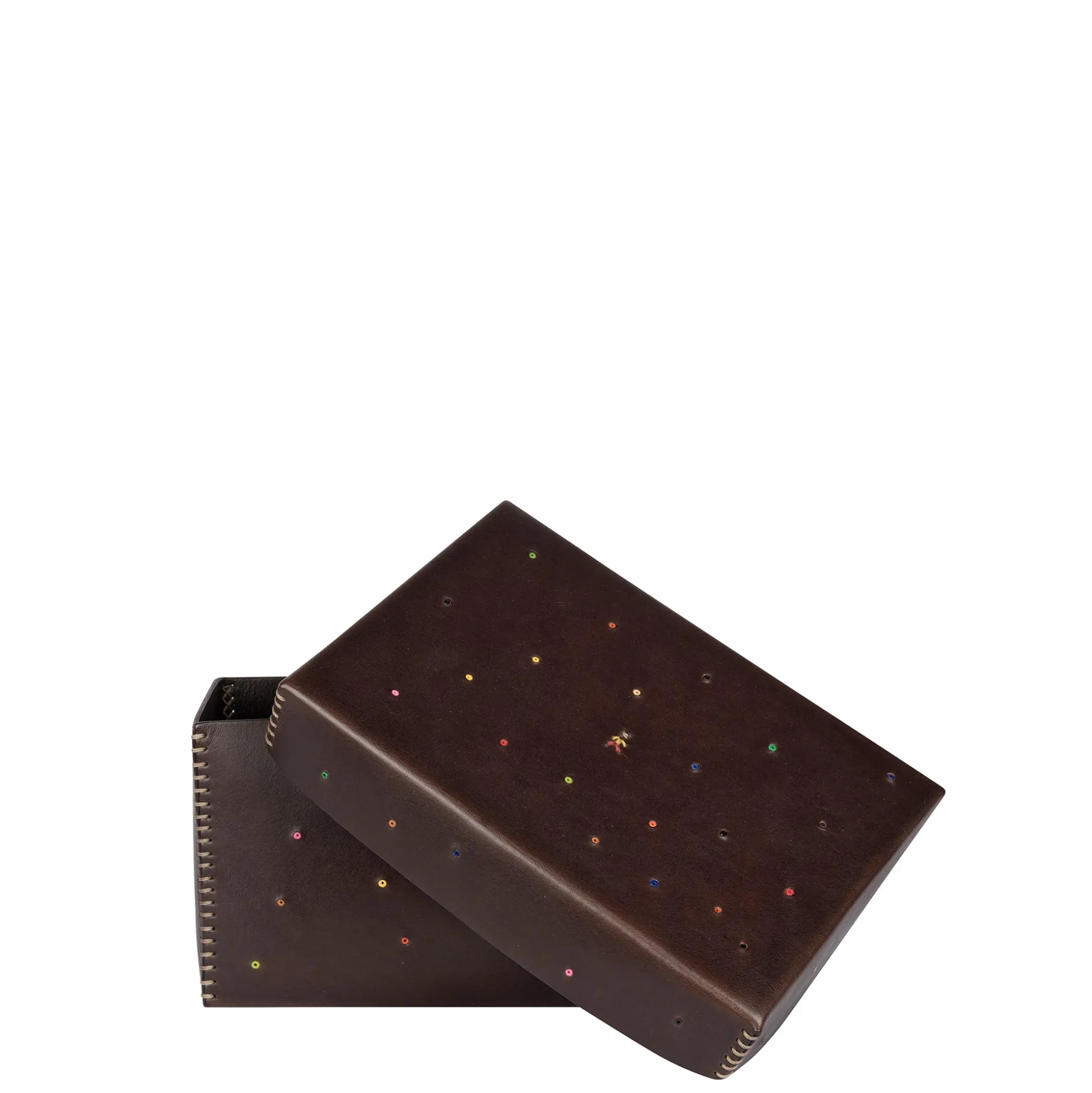 Scatola Perline M Cuoio Brown