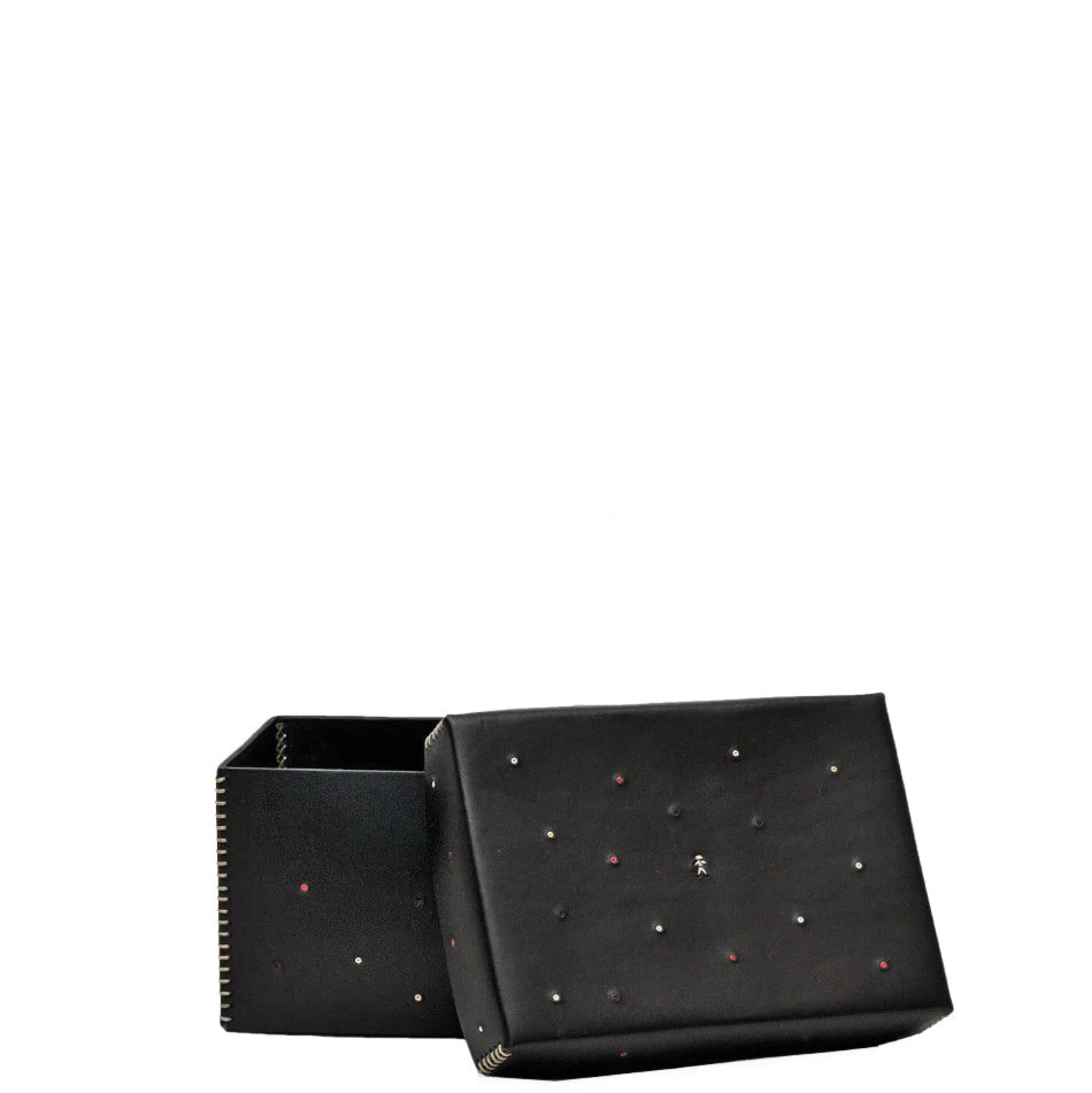 Scatola Perline M Cuoio Black