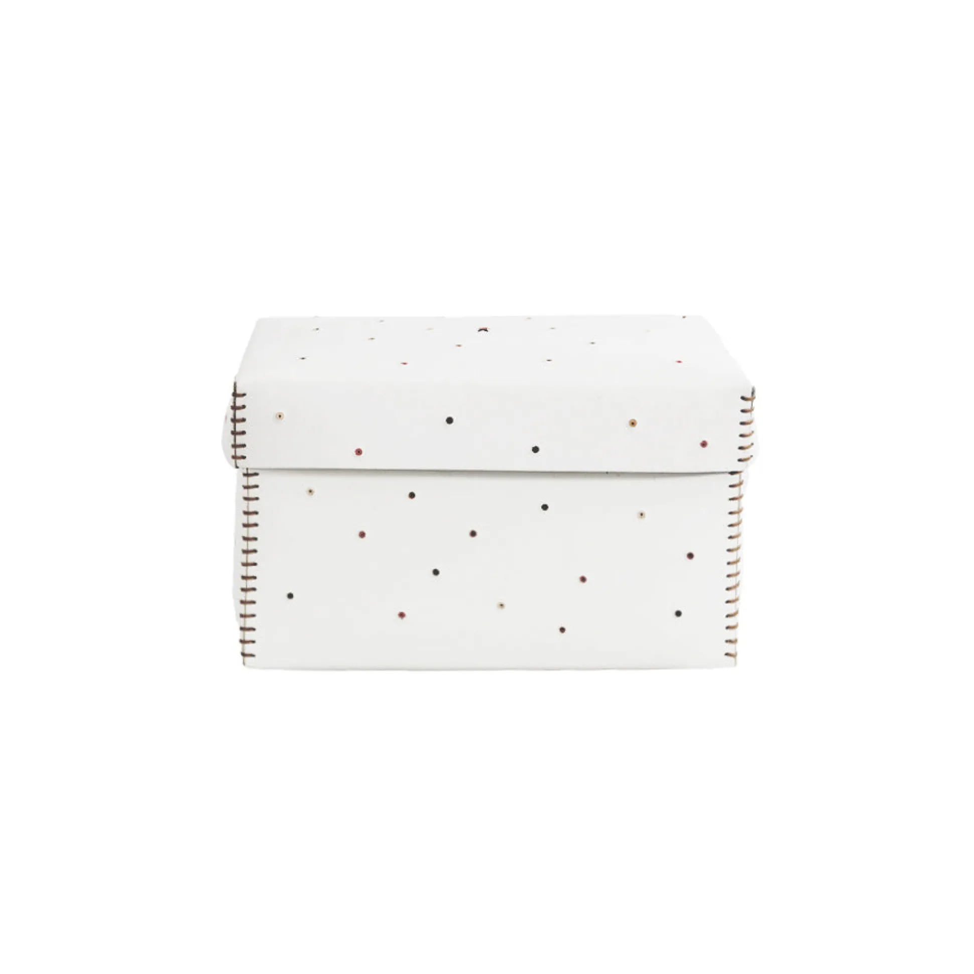 Scatola Perline M Cuoio White