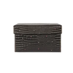 Scatola Perline M Printed Crocodile Brown
