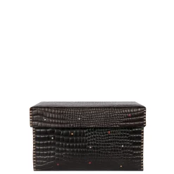 Scatola Perline M Printed Crocodile Black