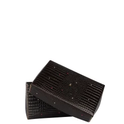 Scatola Perline M Printed Crocodile Black