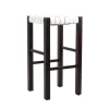 Sgabello Nestor Cuoio Incrociato White