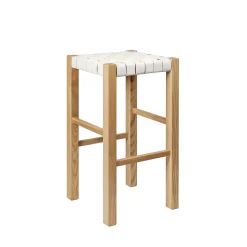 Sgabello Nestor Cuoio Incrociato White