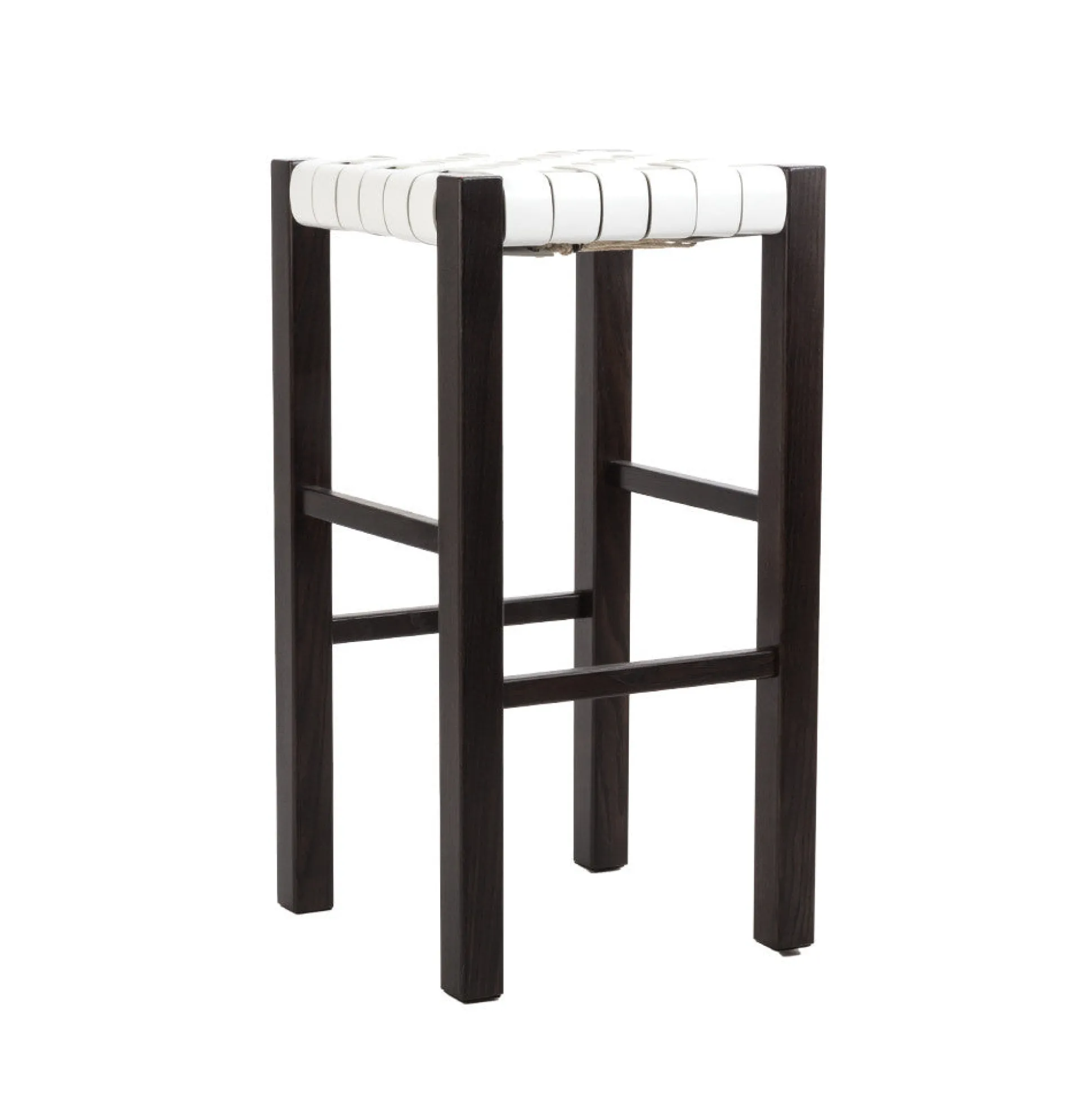 Sgabello Nestor Cuoio Incrociato White