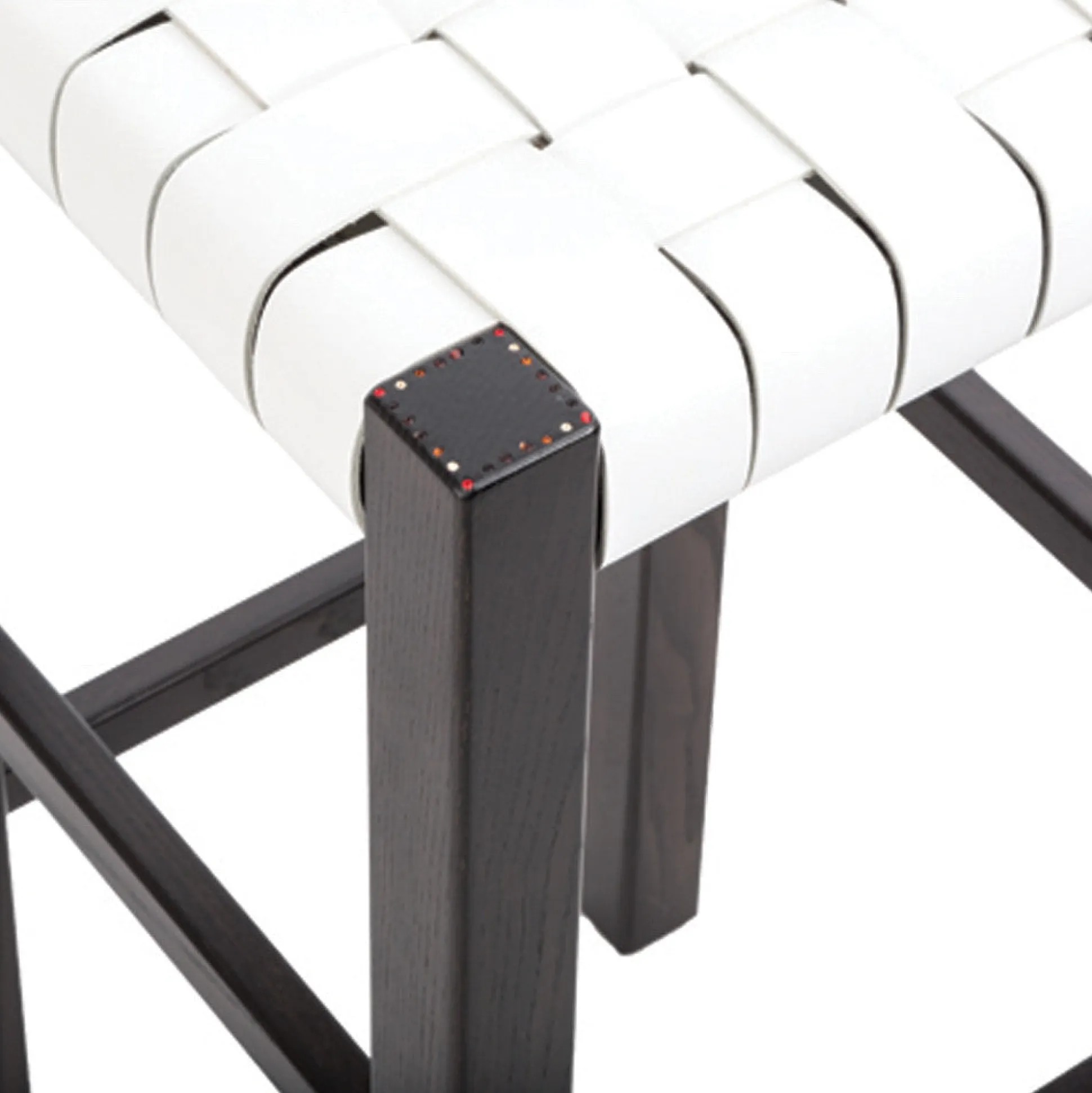 Sgabello Nestor Cuoio Incrociato White