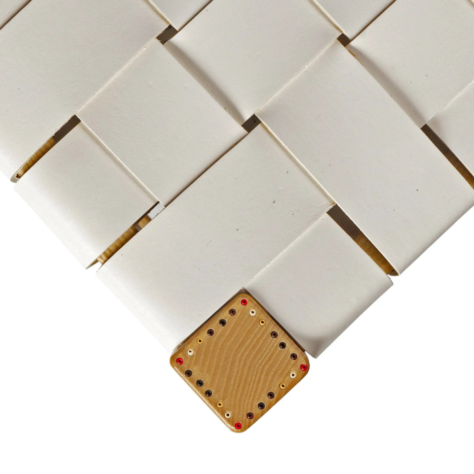 Sgabello Nestor Cuoio Incrociato White