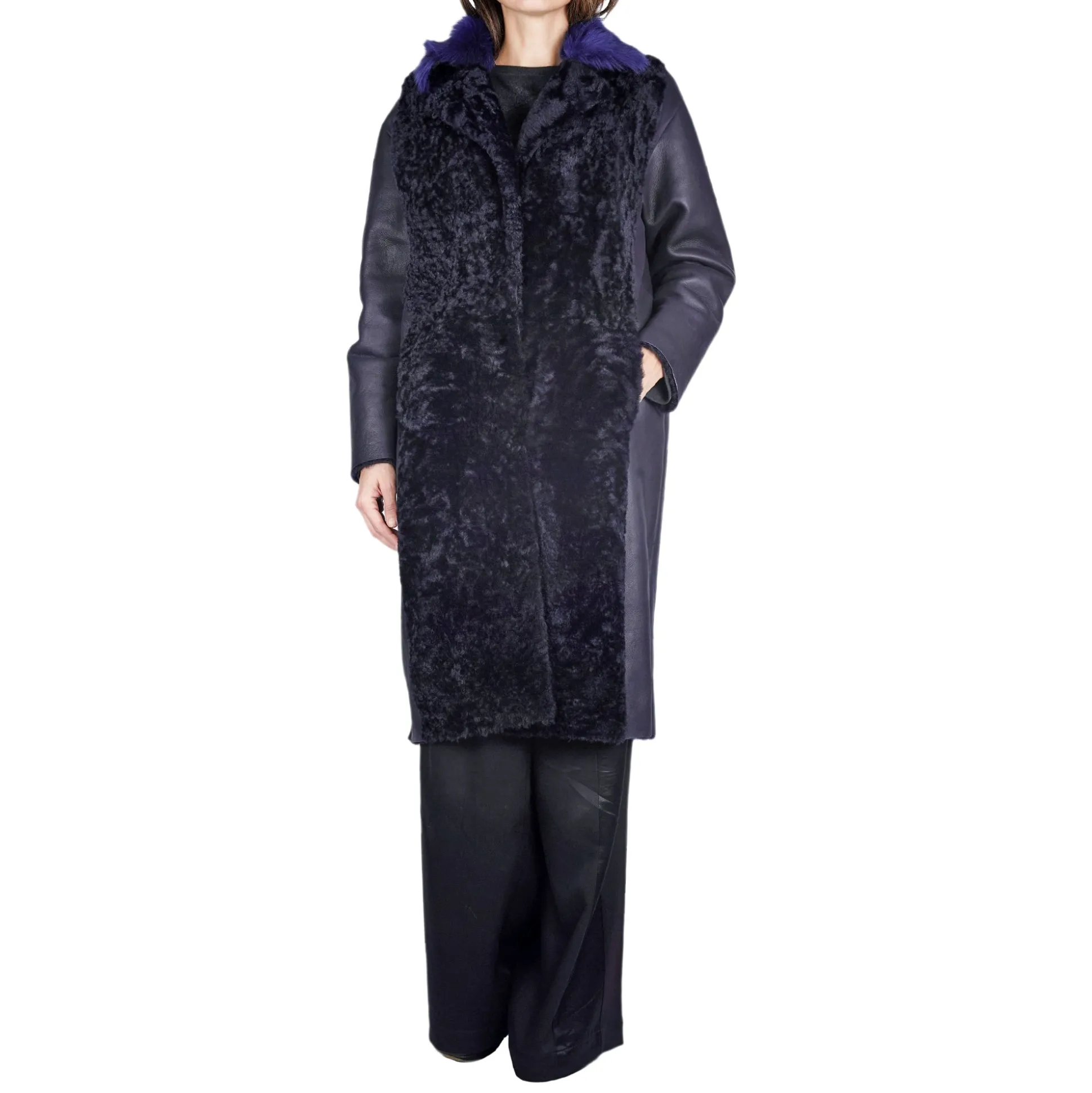 Shearling Coat Deep Blue