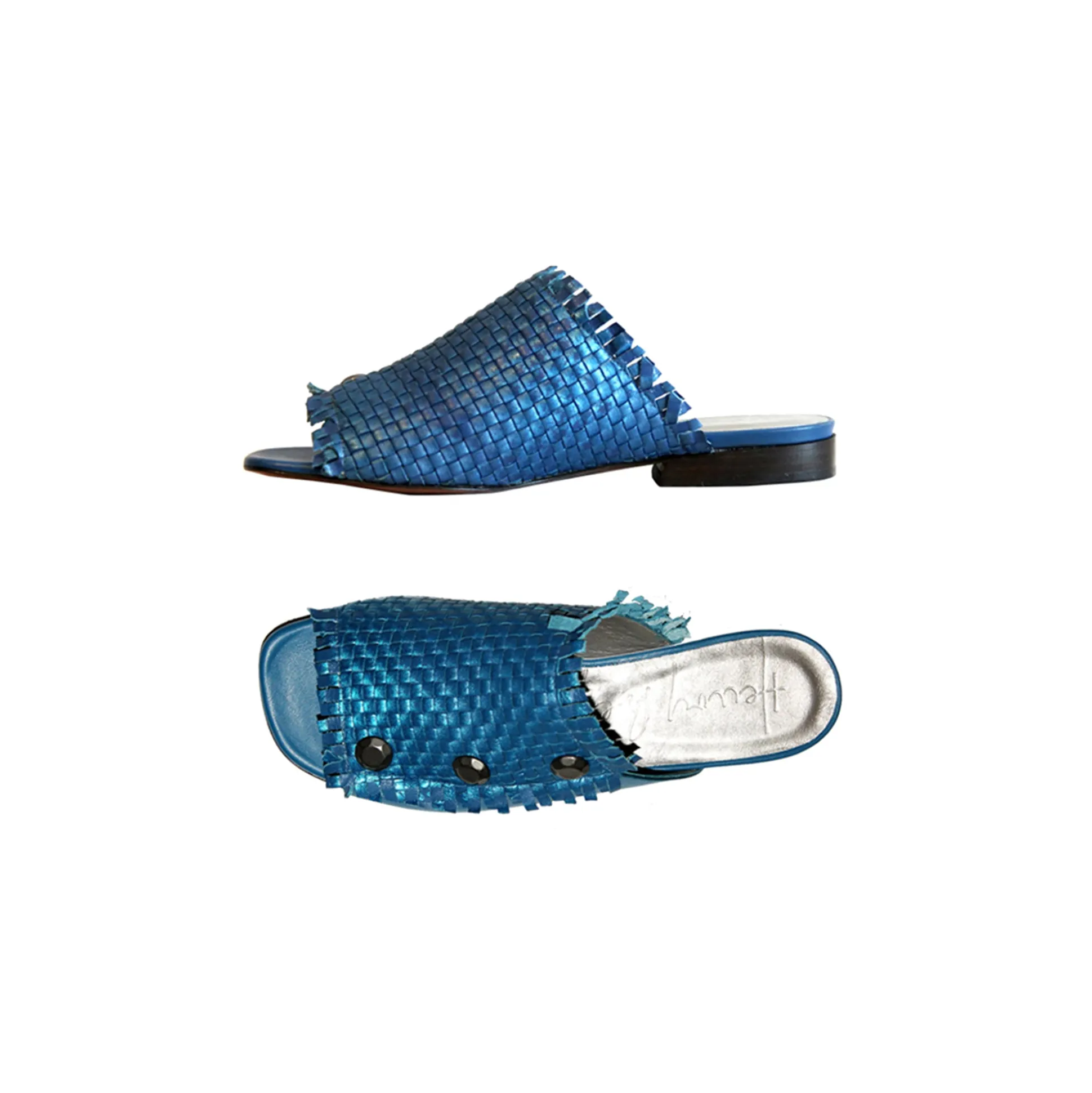 Slipper Intreccio Maltinto Laminato Blue