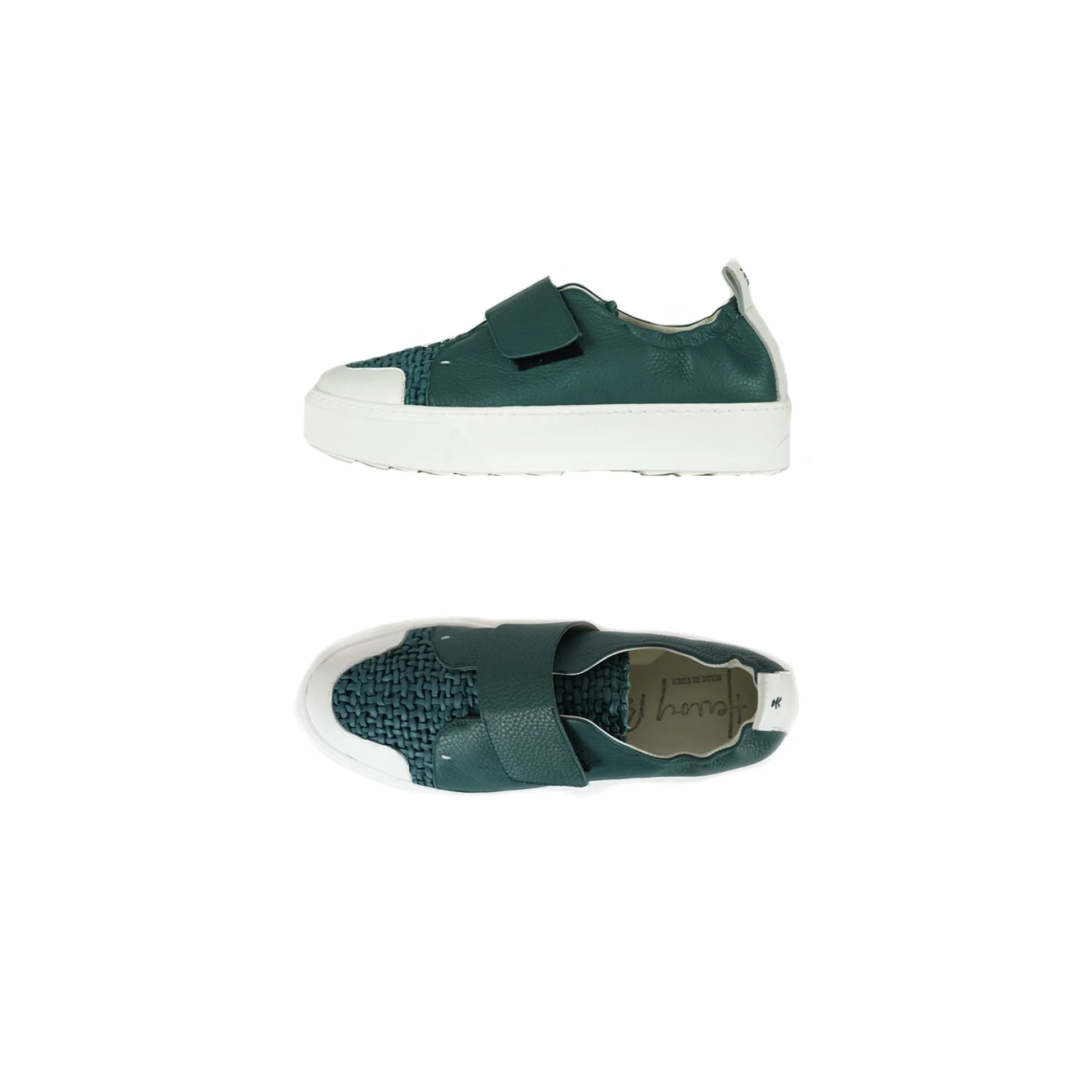 Sneaker Intreccio Uncinetto Teal