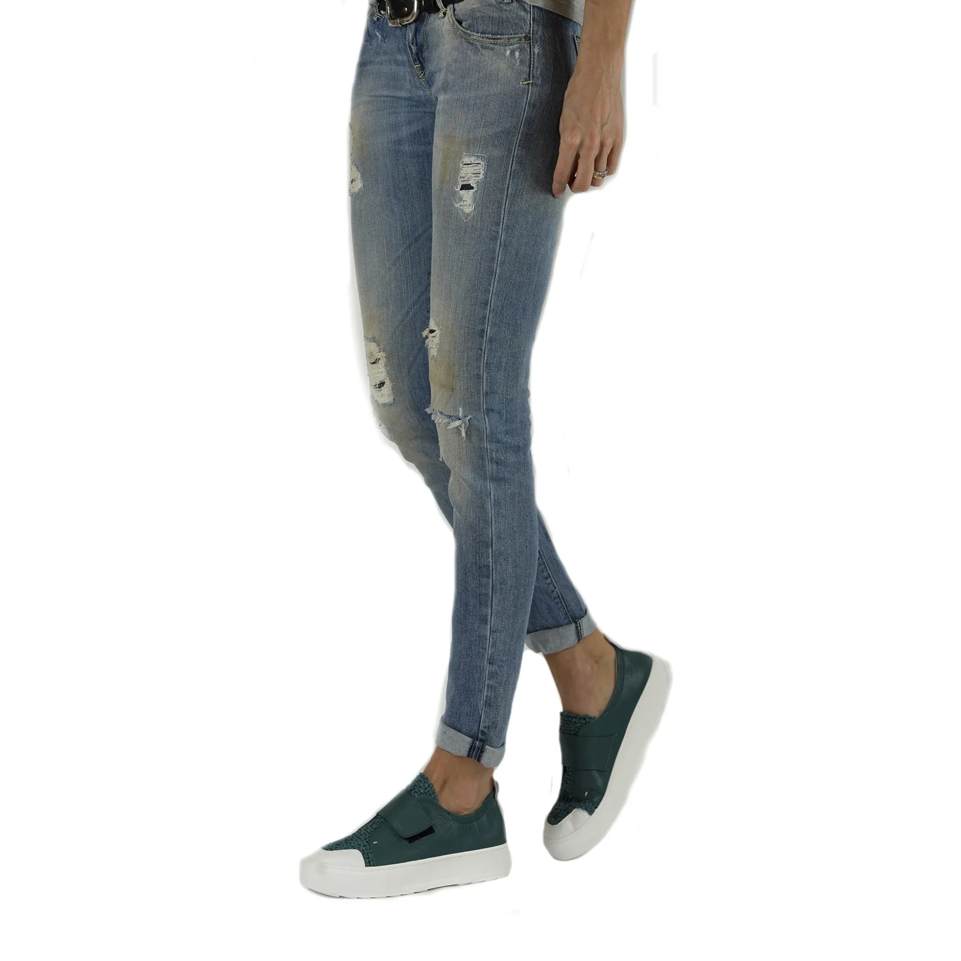 Sneaker Intreccio Uncinetto Teal