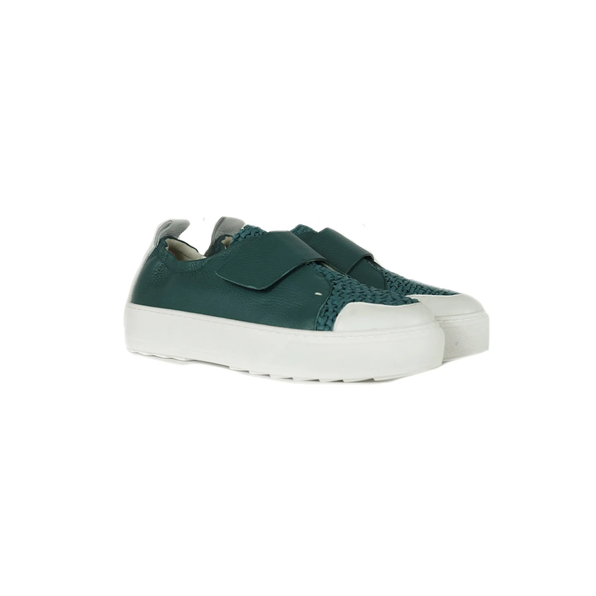 Sneaker Intreccio Uncinetto Teal