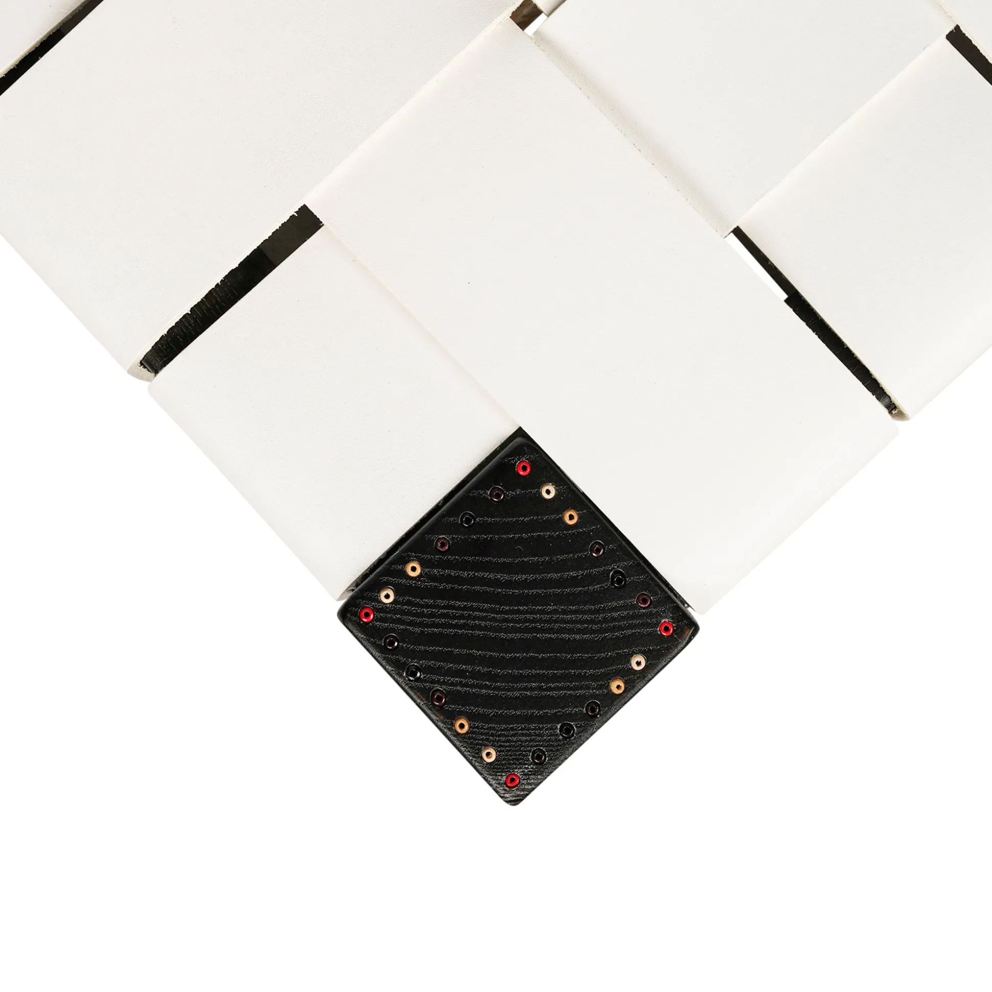 Square Short Stool Leather White